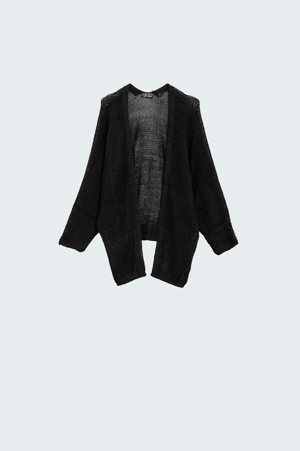 Q2 Black Knitted Open Cardigan With Long Sleeves