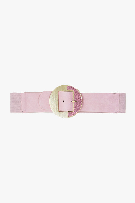 Q2 Pink Belt With Adjustable Gold Buckle