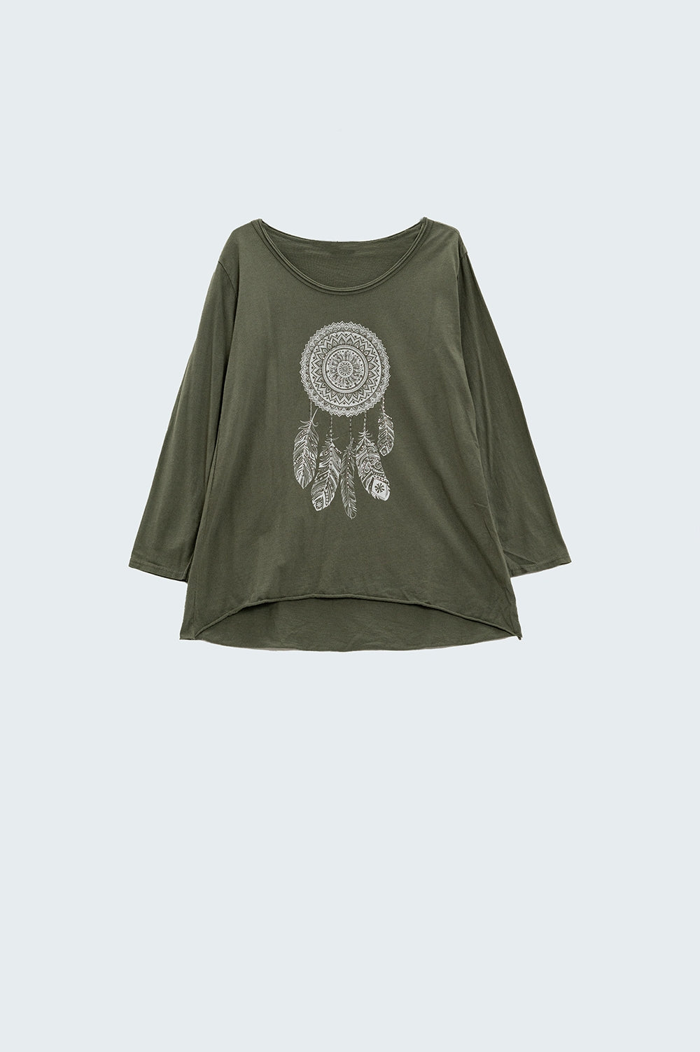 Q2 relaxed feather print T-shirt