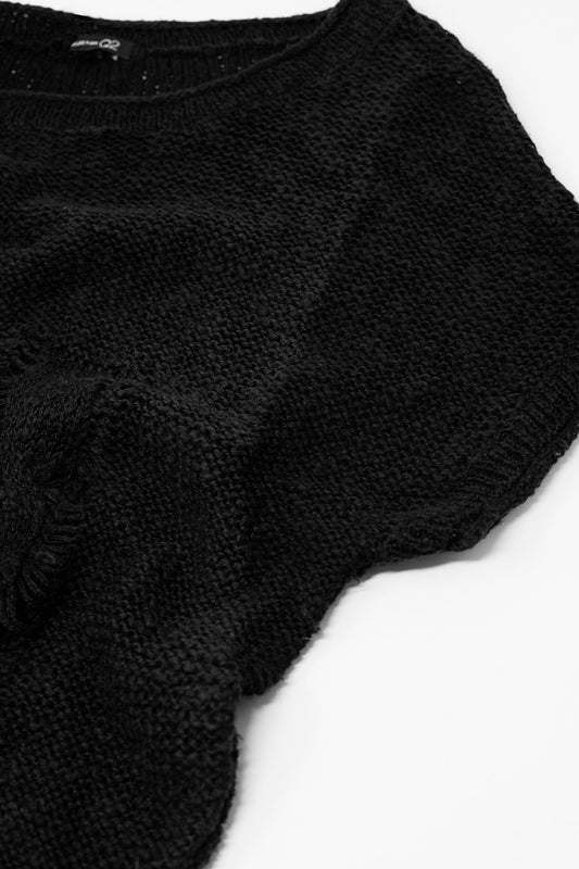 sleveless long black sweater