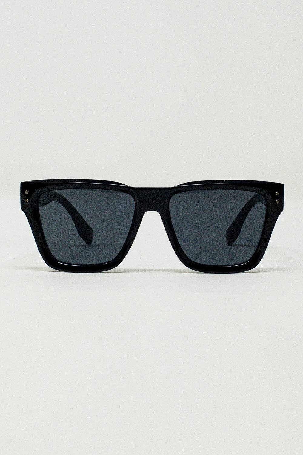 Q2 Square Chunky Black Sunglasses