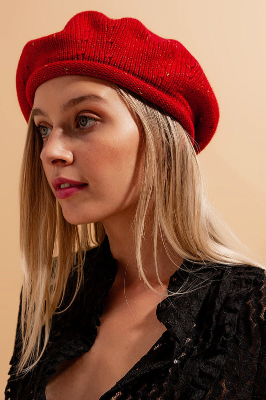 Q2 Wool beret in red